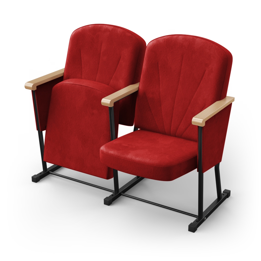 Крісло секційне ПРЕМ'ЄРА ЛІДЕР-УНІВЕРСАЛ з дерев’яним підлокітником та фальшпанелями, 2шт